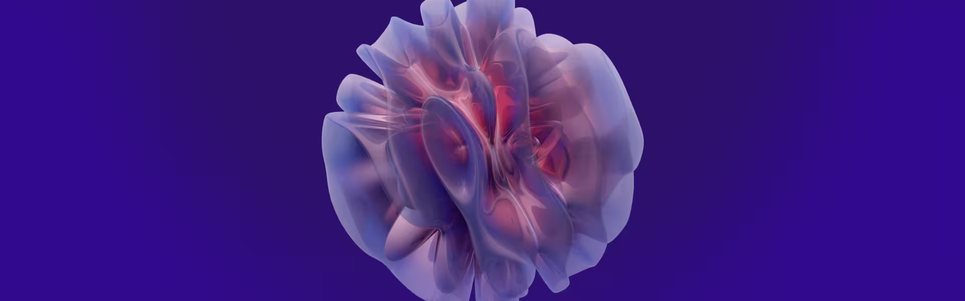 A translucent purple organic sculpture