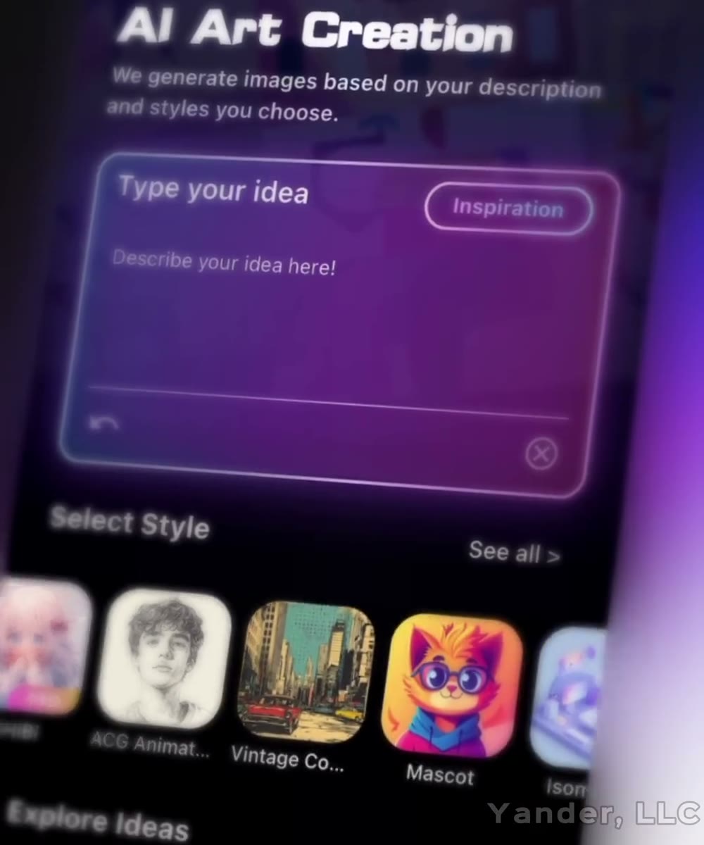 ImageAI art creation app for iOS